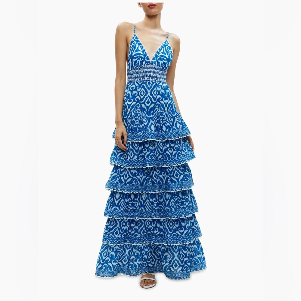 NWT Alice + Olivia imogene tiered maxi dress